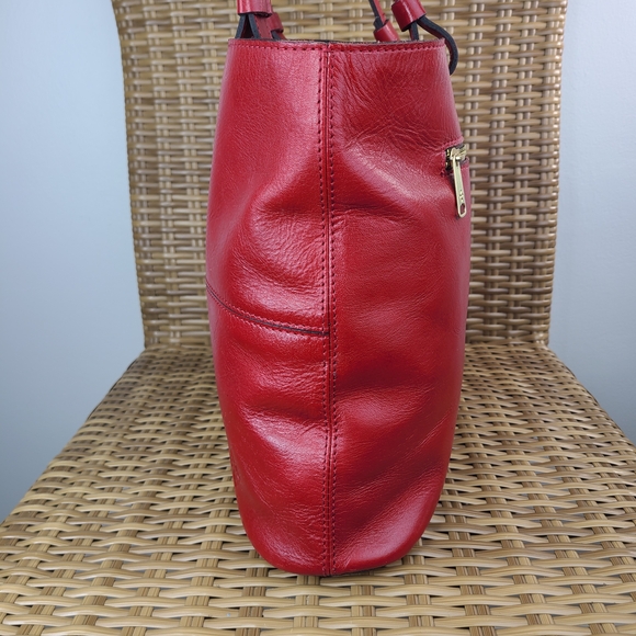 Patricia Nash Convertible Red Leather Tote Shoulder Bag - Picture 6 of 16